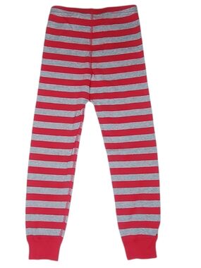 Hanna Andersson Striped Long John Pajama Bottoms Red|Gray Organic Kids Size 5